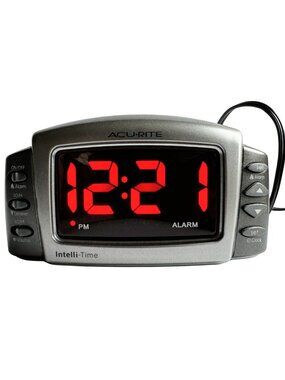 Acu-Rite 13030 Intelli-Time Alarm Clock With Adjustable Volume And Brightness